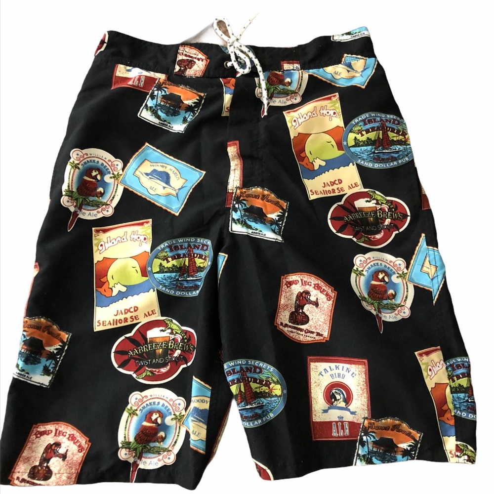 Joe Marlin beer logo swim trunks